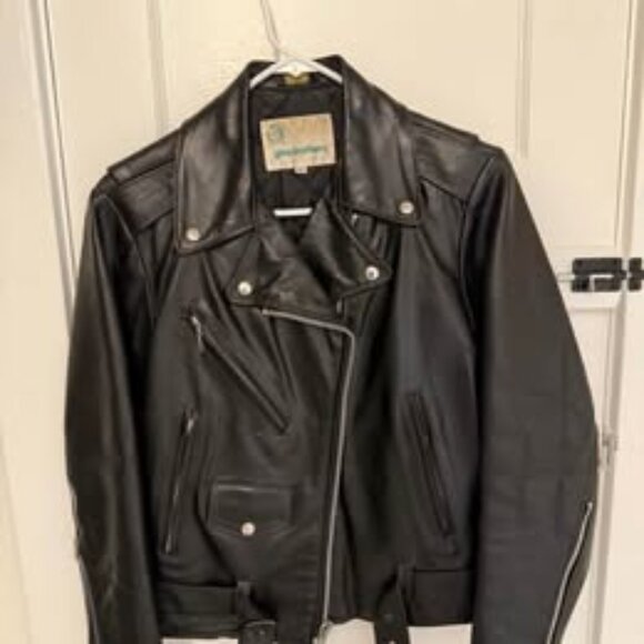 Women's Vintage Leather Motorcycle Jacket - Picture 1 of 7